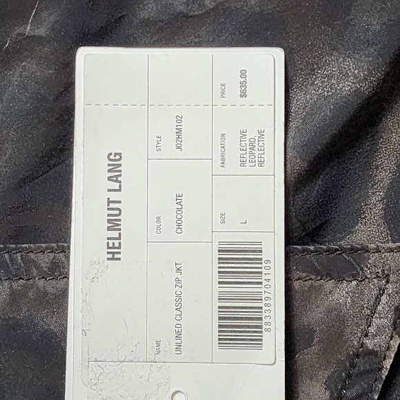 Helmut Lang Reflective Leopard Zip-Up Jacket Size Large MSRP $635 NWT - Picture 8 of 16